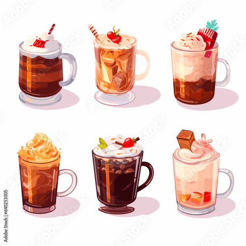 set of warming winter drinks