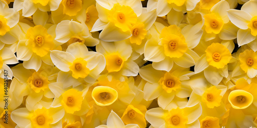 Daffodil flowers. Seamless texture. Beautiful floral pattern that repeats.