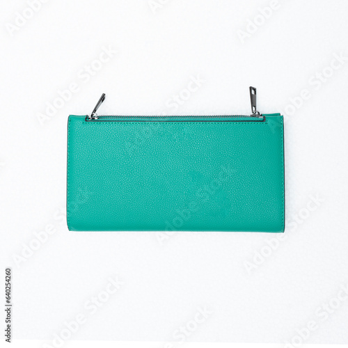 Closeup modern woman wallet fashion, wallet isolated on white background.