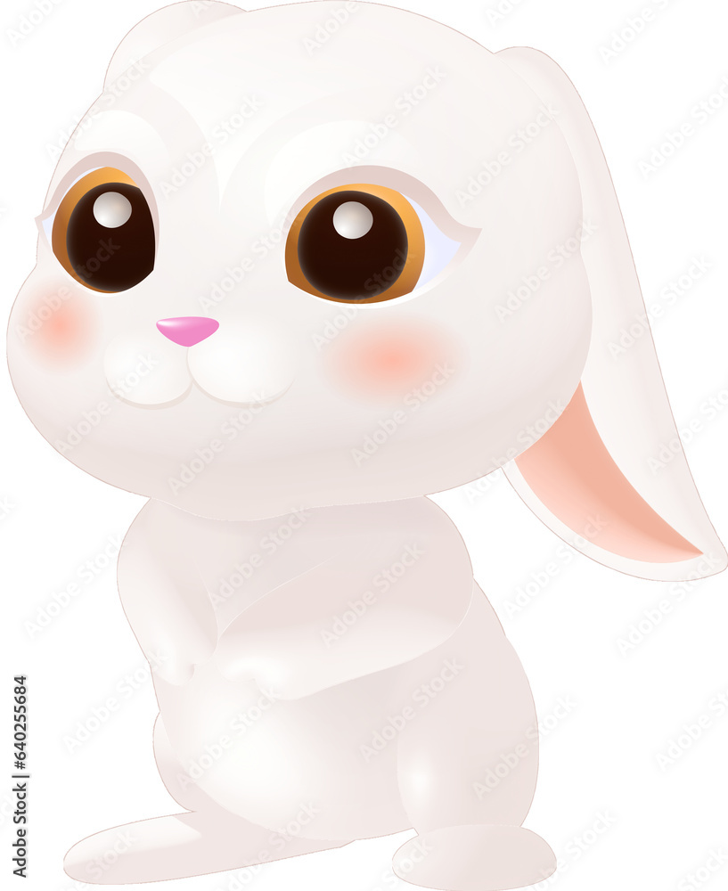 Hand-drawn cartoon cute rabbit Hand-drawn cartoon cute rabbit