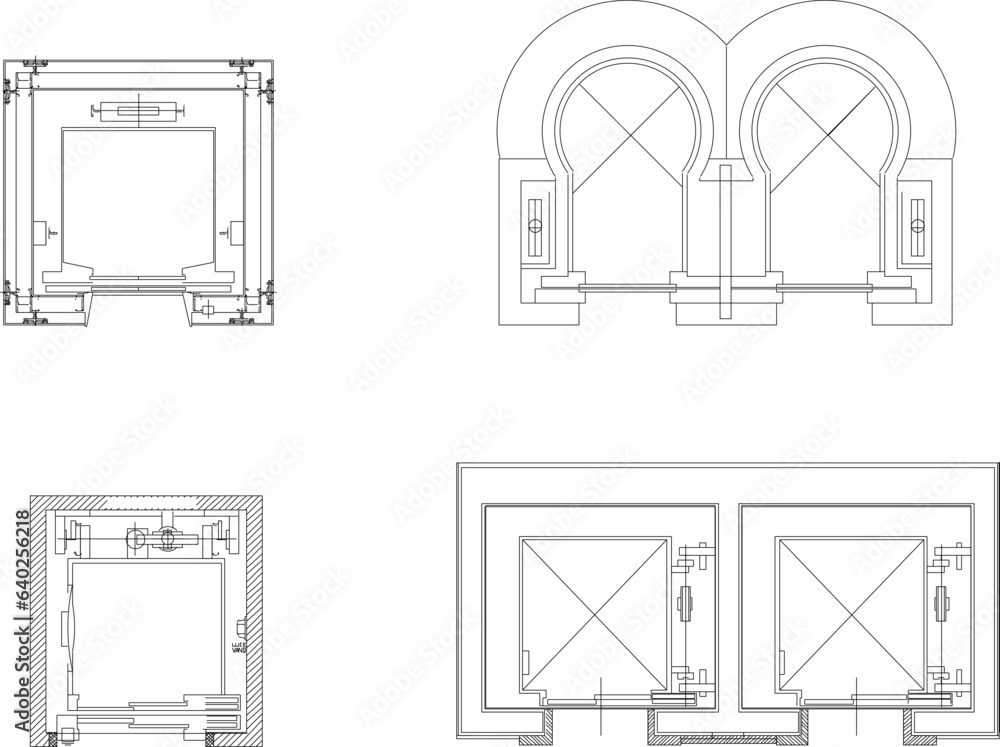 Vector sketch illustration detailed design of how elevator works Stock ...