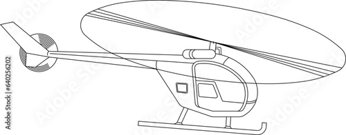 Vector sketch illustration detailed design of a commercial heli plane for inter-island local flights carrying few passengers