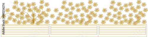 Vector sketch of a flowering ornamental plant design view from the front for interior plan design