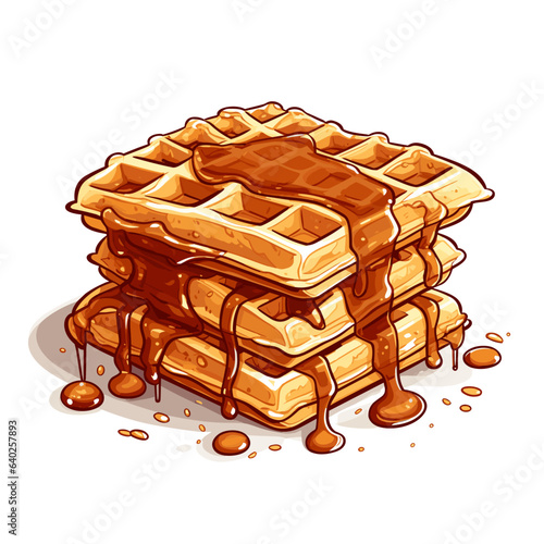 Waffles isoated on a white background