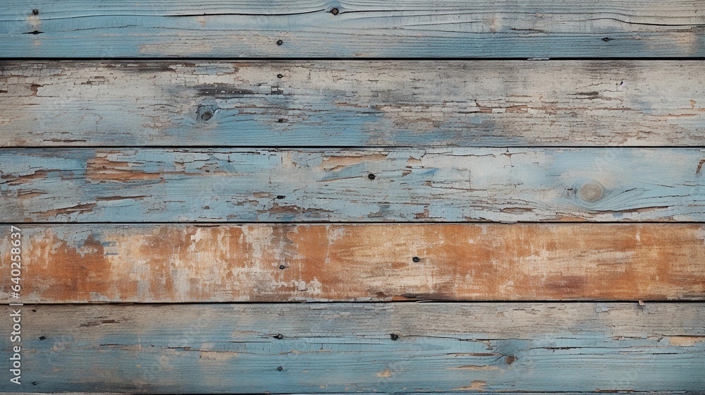 Capturing the details of a wooden plank wall with peeling paint, showcasing the tactile quality of the worn wood and chipped textures. AI generated. Capturing the details of a wooden plank wall with peeling paint, showcasing the tactile quality of the worn wood and chipped textures. AI generated.