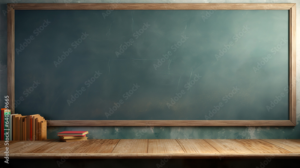 Blank  blackboard in a classroom - obrazy, fototapety, plakaty 