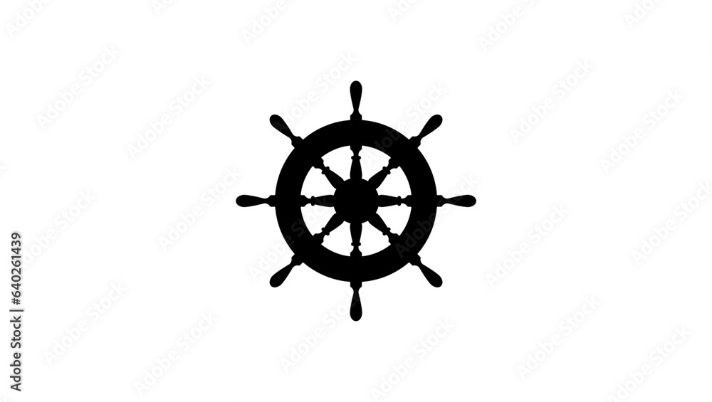 Obraz premium ship's helm silhouette