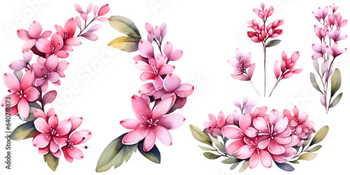 Fototapeta Naklejka Na Ścianę i Meble -  Watercolor Beautiful wedding wreath with Centranthus ruber flowers and an element bundle