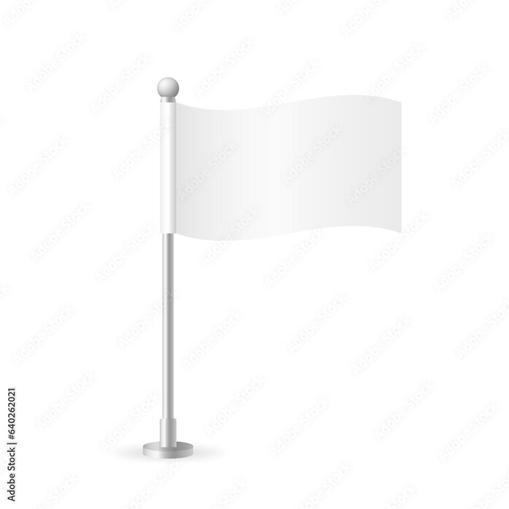Realistic table flag isolated on white background. Vector table flag ...