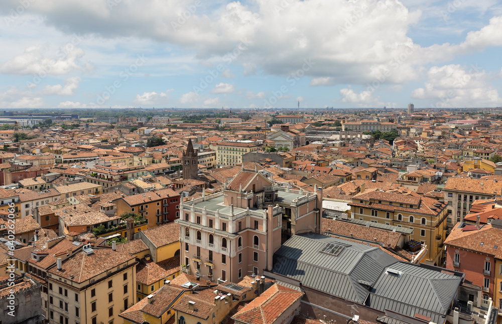 Obraz premium top view of the rooftops of Verona