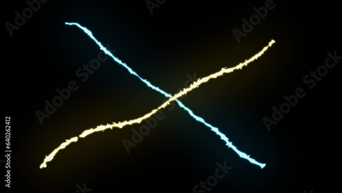 2D cartoon electric crossing lines VFX