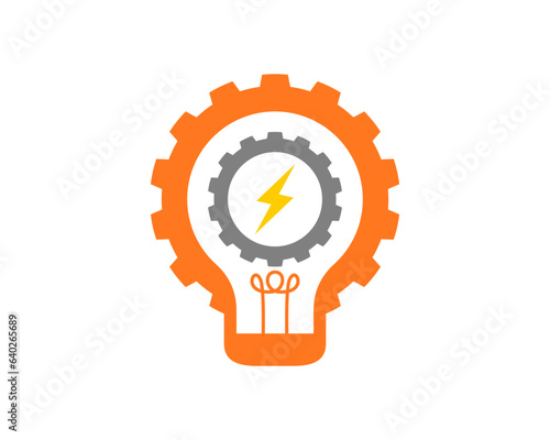 Light bulb and gear wheel inside