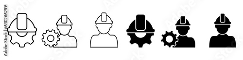 Engineer icon vector set. Builder illustration sign collection. Brigadier symbol. Architect logo.