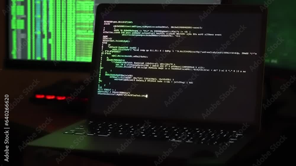 Encrypted fast-scrolling programming security hacking code. Encrypted message on Computer Screen. Hacking setup Encrypted fast-scrolling programming security hacking code. Encrypted message on Computer Screen. Hacking setup