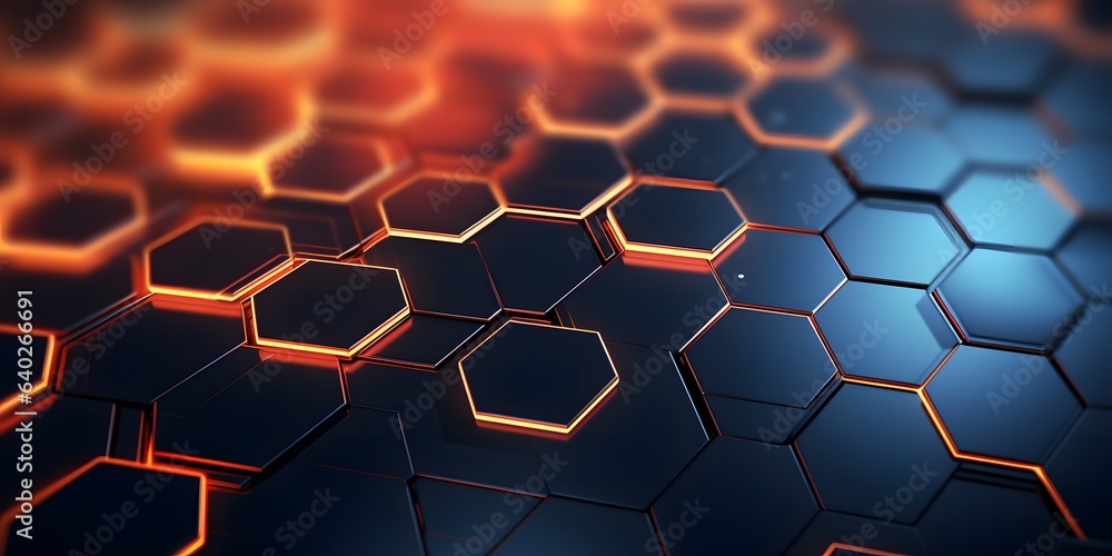 Abstract background hexagon network technology Abstract background hexagon network technology
