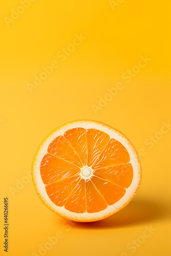 slice of orange on orange background