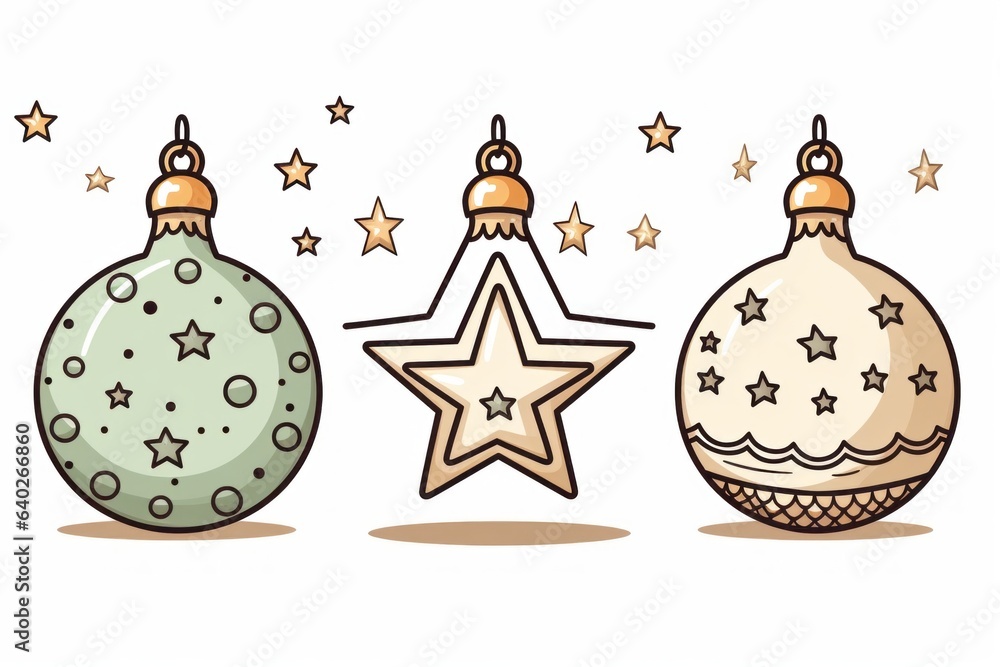 Set of Christmas balls. Merry christmas and happy new year concept Set of Christmas balls. Merry christmas and happy new year concept