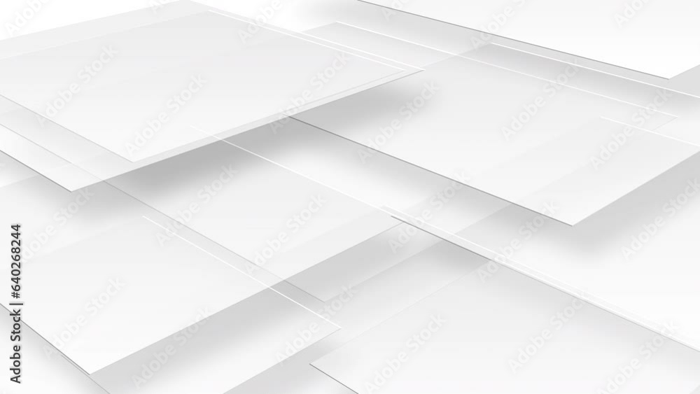 White grey abstract motion background with geometric square shapes. Seamless looping animation