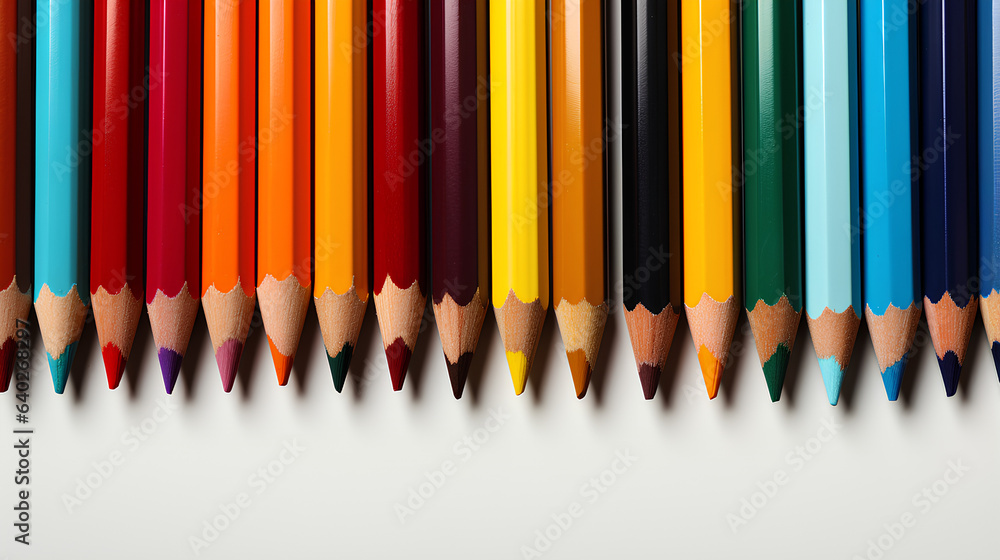 Colored pencils isolated on white background. Back to school concept Colored pencils isolated on white background. Back to school concept