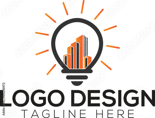 Bulb real estate logo vector