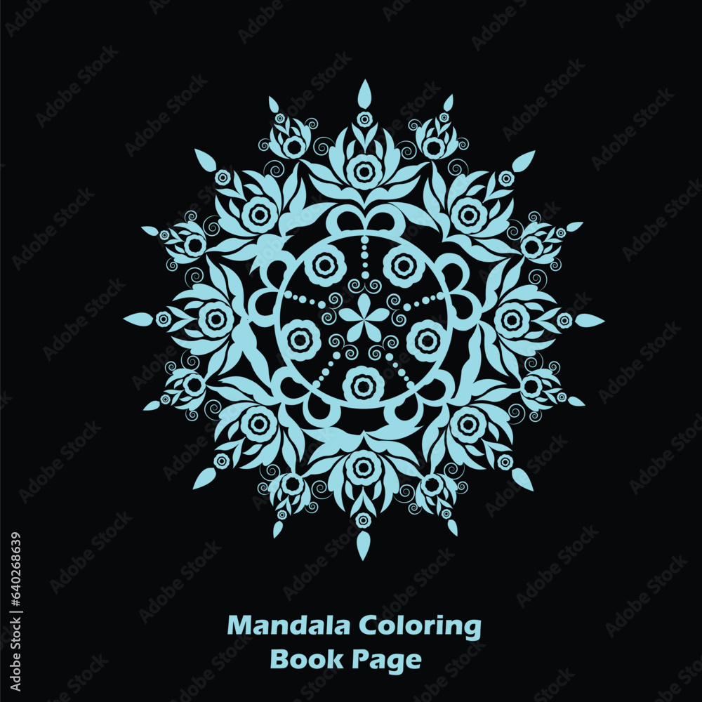 Simple Flower Coloring Book Mandala Design
