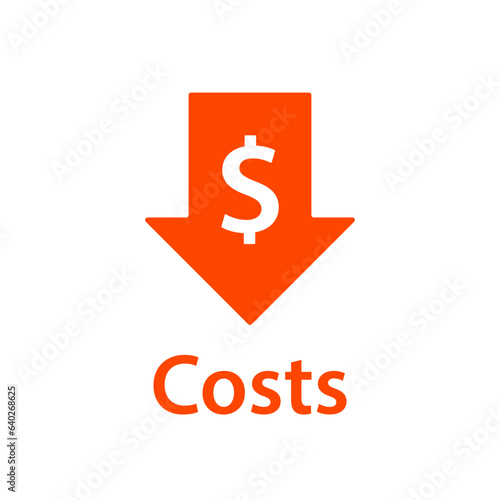 Reduction costs icon. Clipart image isolated on white background