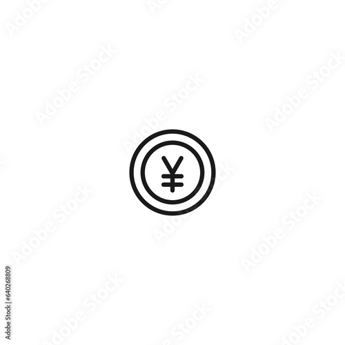 Japanese yen currency coin vector icon.