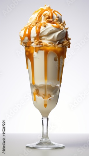 Wallpaper Mural Caramel ice cream in a glass isolated on white background. Torontodigital.ca
