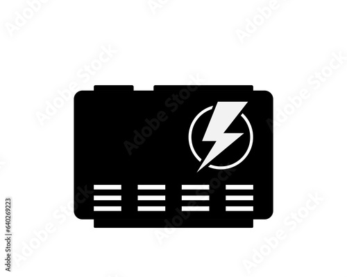 Diesel power generator silhouette icon. Clipart image isolated on white background