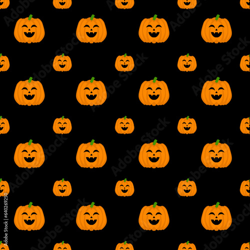 Halloween pumpkin jack on lantern seamless pattern background vector