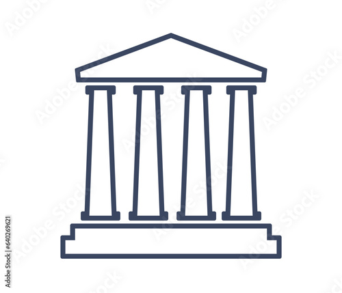 Four pillars outline diagram. Clipart image isolated on white background
