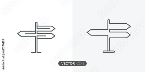 signpost vector icon,Traffic direction best flat icon in modern design style for web site and mobile app.Different style icons.Vector Illustration