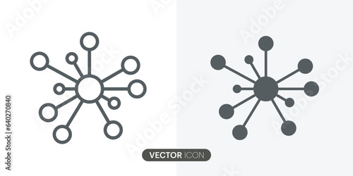 Business Hub network connection icon.Simple connection line icon  in modern design style for web site and mobile app.Different style icons.Vector Illustration photo