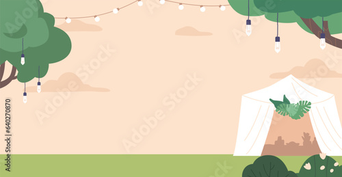 Enchanting Wedding Garden Featuring A Charming Gazebo Adorned With Flowers, Creating A Romantic Backdrop