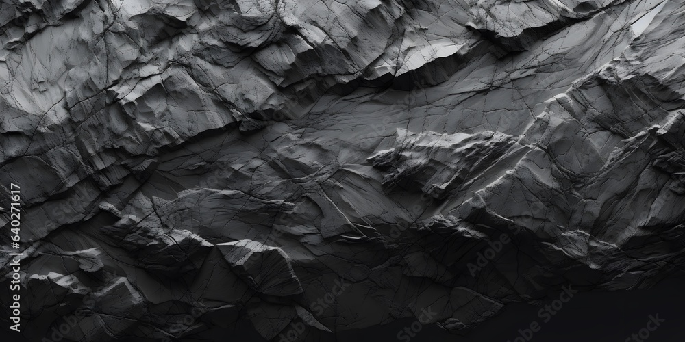 Black white rock texture. Rough mountain surface. Close-up. Volumetric stone background with space for design. Dark gray grunge backdrop. Wide banner. Panoramic Black white rock texture. Rough mountain surface. Close-up. Volumetric stone background with space for design. Dark gray grunge backdrop. Wide banner. Panoramic