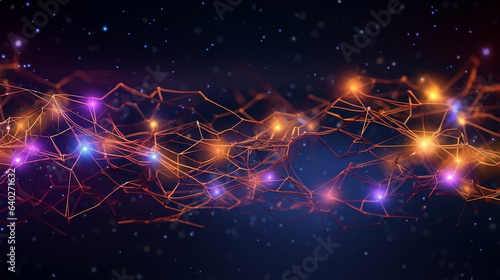 Neural Networks High Quality Illustration. AI ad, banner, poster, high quality resolution, abstract light background photo