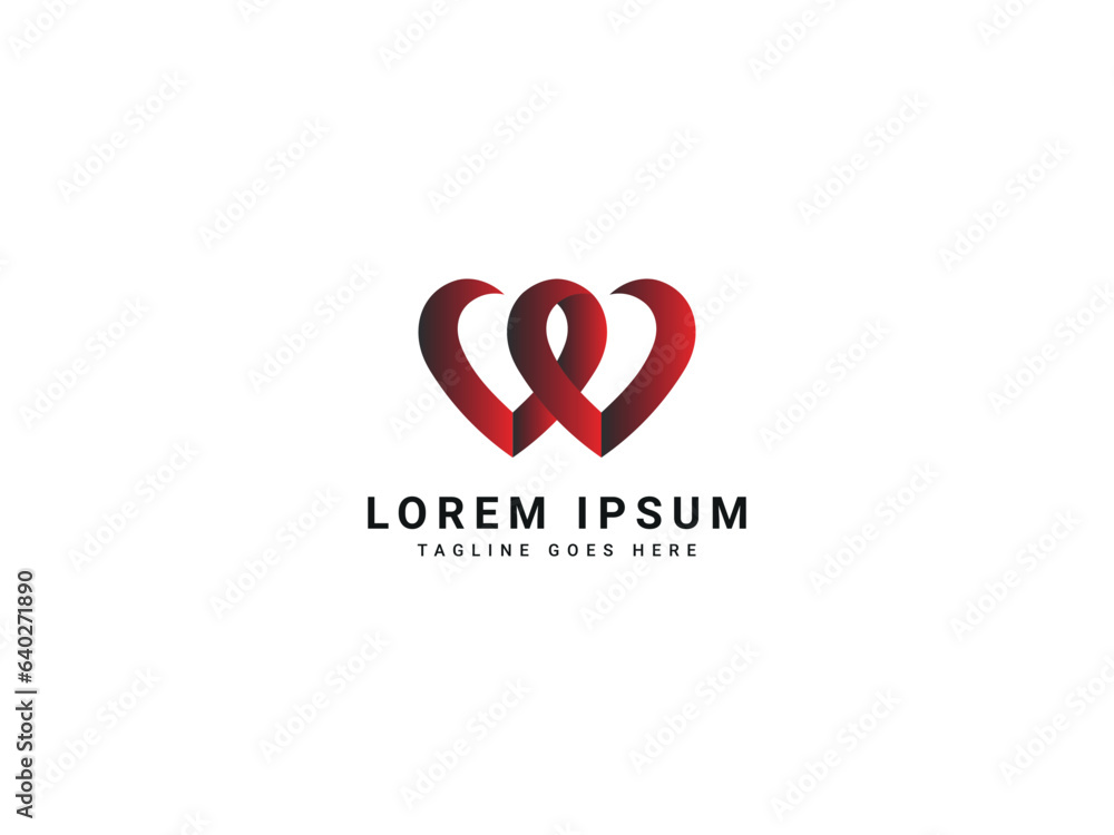 w modern letter logo