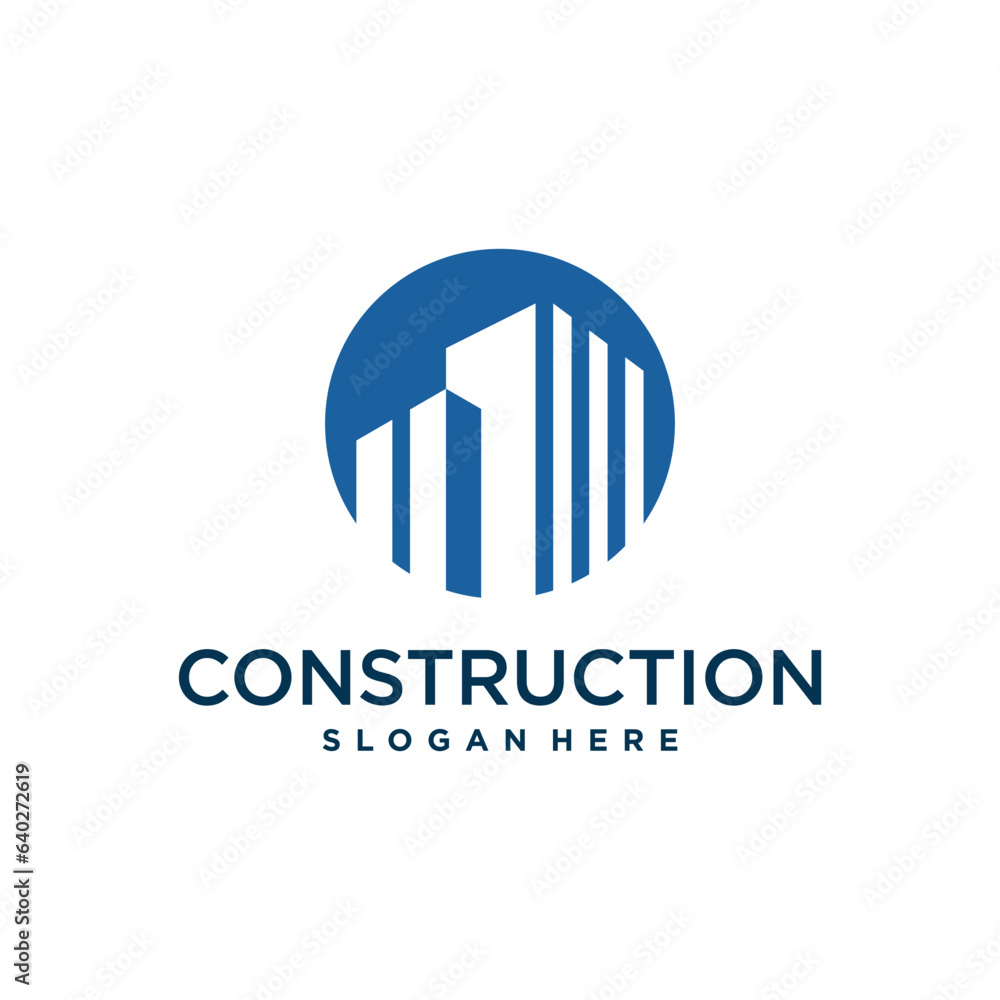 Building consturction logo design template vector illustration with creative concept Building consturction logo design template vector illustration with creative concept