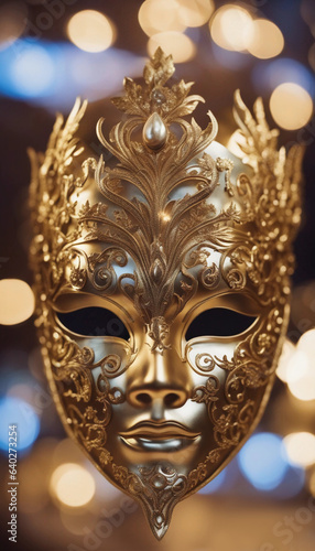 Golden mask. Generative AI.  © F@natka