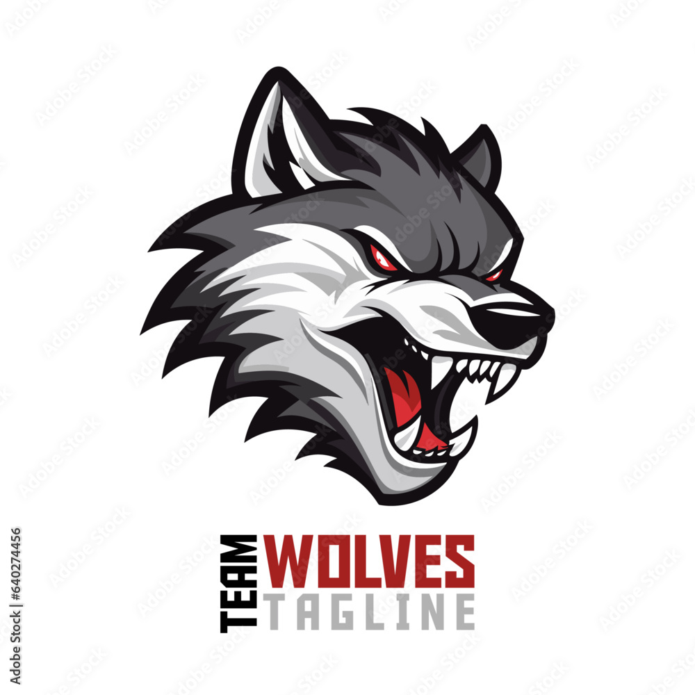 Explore the Wolves Mascot Logo with Impressive Vector Illustration, Isolated on a White Background