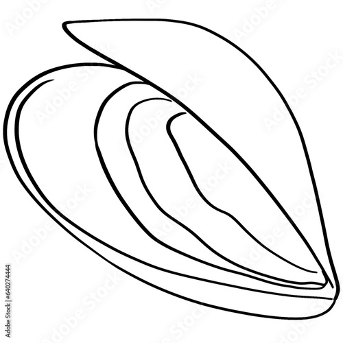 mussels line illustration