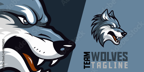 Wolves Mascot Logo: Dynamic Wolf Logo Vector, Ideal for Esports Gaming Emblems and T-Shirt Graphics