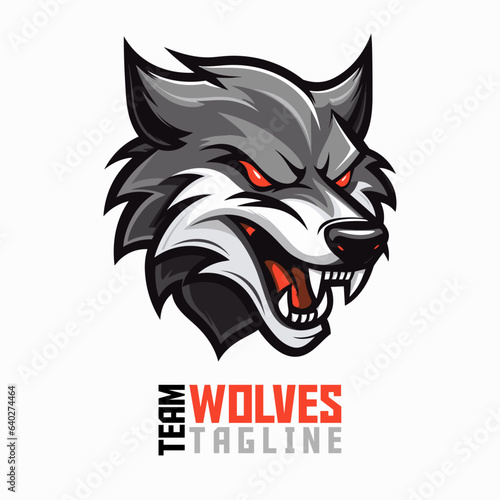 Wolves Mascot Logo: Elevate Your Team's Image with an Emblematic Wolf Logo Vector for Esports and T-Shirts