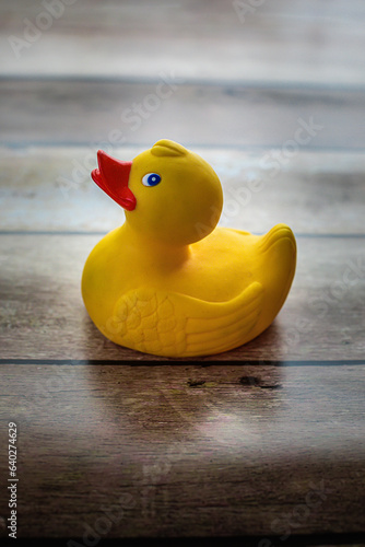 Cute yellow rubber duck for bath time