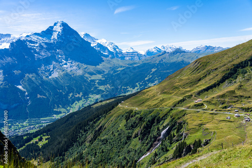 View of the Valley and Mountains surrounding Grindelwald with the Eiger rising in the background  © VittorePhotography