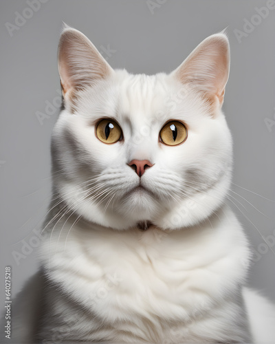 portrait of a white cat