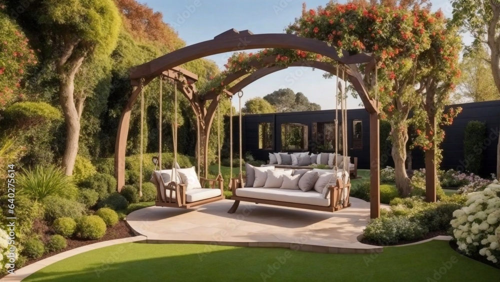 Luxury home garden.
