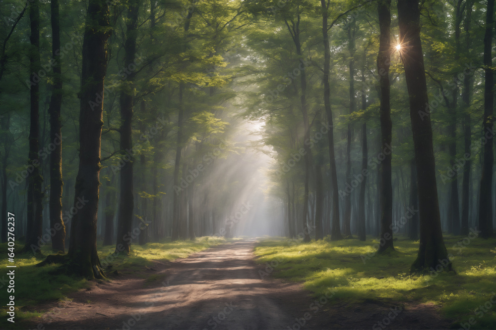 Obraz premium Sunlit Forest Clearing