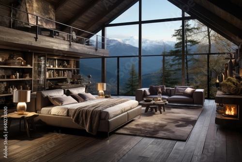 Modern luxury and calming chalet bedroom © Fred