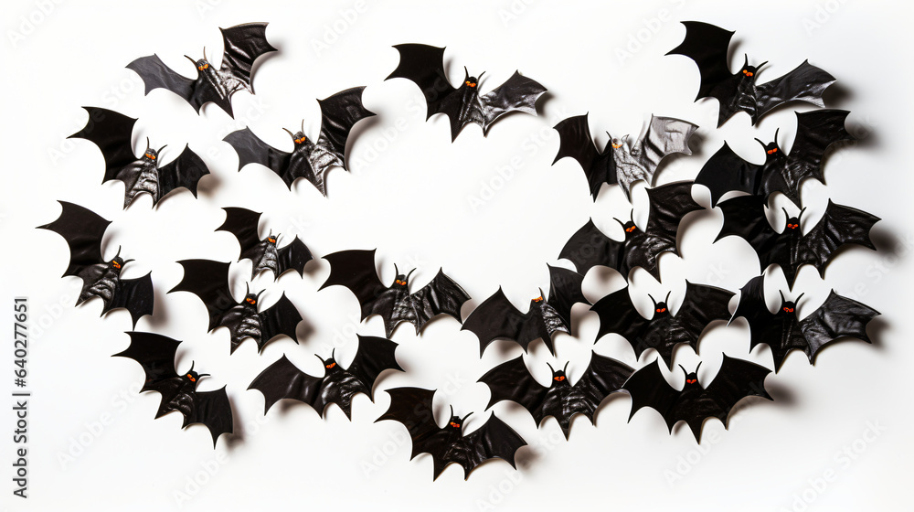 Fototapeta premium Halloween decoration of bats over white background